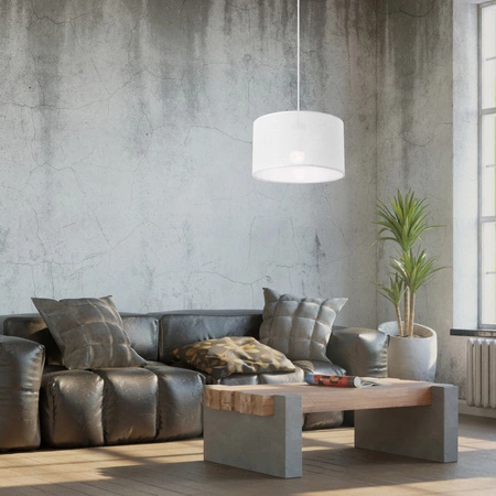 Lampa Wisząca Sufitowa VIVIAN E27 Abażur Biała LM-1.209 Lamkur