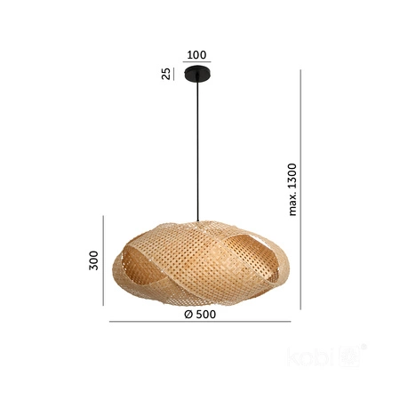 Lampa Wisząca Dekoracyjna Zwis Bambusowa E27 Boho Bindum Kobi