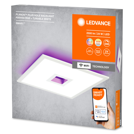 Panel LED Natynkowy 24W 1550lm SMART+ WiFi RGB Ściemnialny 45x45cm Kwadratowy PLANON Plus LEDVANCE