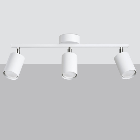 Lampa Sufitowa Listwa Oświetleniowa 3x GU10 Tuba Ruchoma Tubularna Biała Minimalistyczna Lemmi Sollux