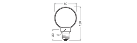 Żarówka LED Dekoracyjna G80 Kula E27 4W = 22W 220lm 1800K Ciepła 330° Filament Ściemnialna Vintage 1906 Osram