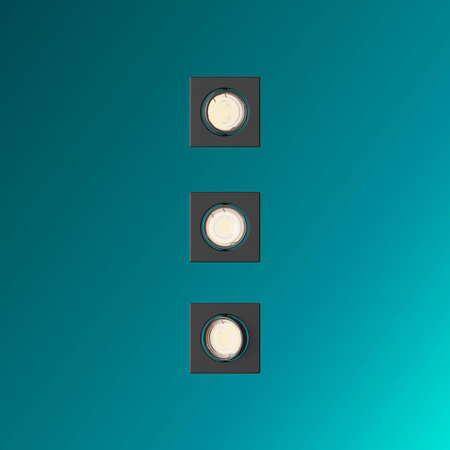 3x Oprawa Podtynkowa Wpuszczana LED GU10 Ruchoma Aluminiowa Kwadratowa Czarna Peridot Philips