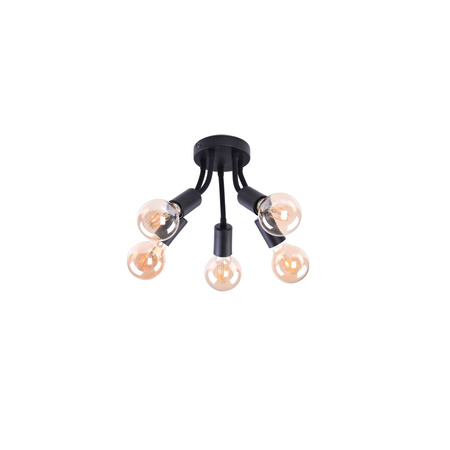 Lampa Sufitowa Żyrandol 5x E27 Czarny Industrialny Almus Rabalux