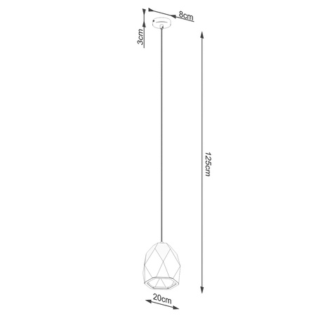 Lampa Sufitowa Wisząca Zwis E27 Żyrandol Geometryczna Biała Nowoczesna Mint Sollux
