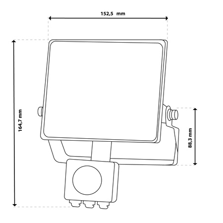 Naświetlacz LED AZZLER 20W 2400lm 4000K IP44 Halogen Zewnętrzny Lampa z Czujnikiem Ruchu Czarny LUMILED