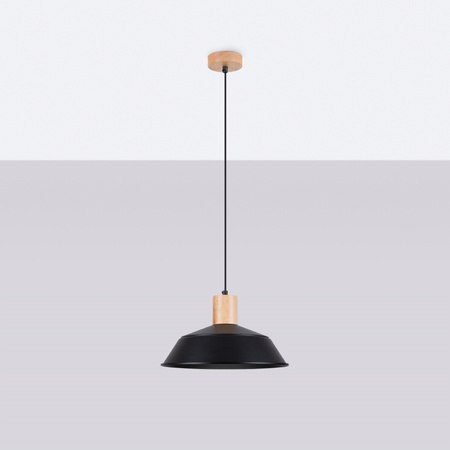 Lampa Sufitowa Wisząca Zwis E27 Okrągła Czarna Skandynawska Fano Sollux