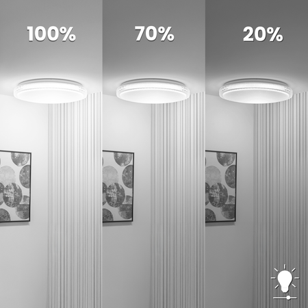Plafon LED Lampa Sufitowa Natynkowa AGA2 48W IP44 CCT Biały Okrągły 40cm + PILOT LUMILED