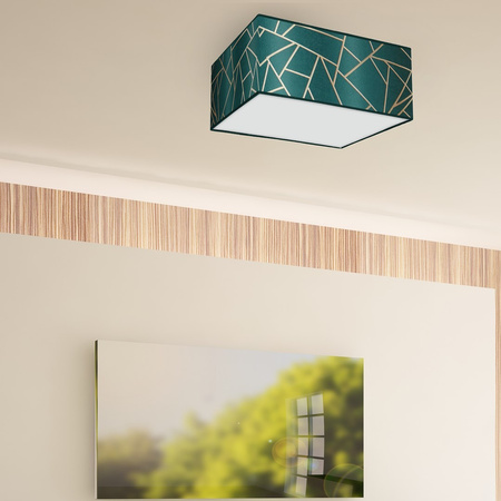 Plafon LED Lampa Sufitowa ZIGGY Zielona Złota Zielona 2xE27 Milagro
