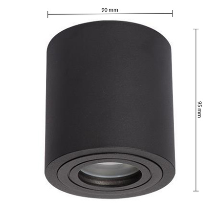 Oprawa Natynkowa Halogenowa Tuba Reflektor Spot GU10 IP54 Okrągła Czarna Masterled