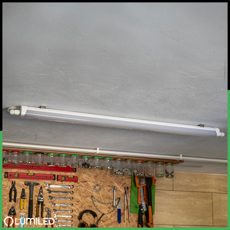 Oprawa Hermetyczna LED Warsztatowa Lampa 120cm do Garażu 60W 4000K Wodoszczelna TERRA LUMILED