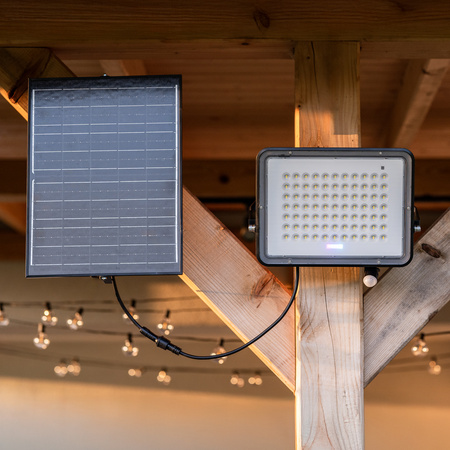 Naświetlacz Solarny LED Halogen 300W Lampa Ogrodowa 4000K IP65 Czujnik Ruchu PIR + Pilot FULGOR LUMILED