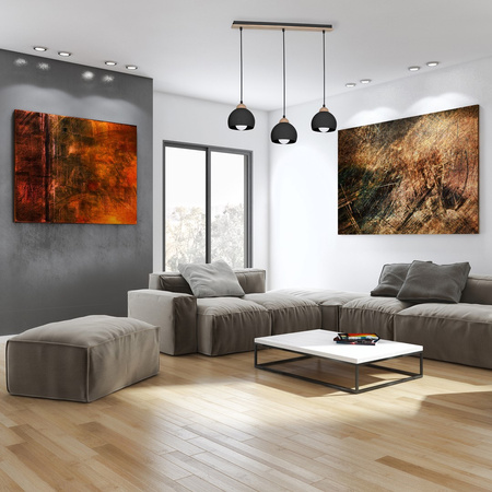 Lampa wisząca w stylu skandynawskim sufitowa czarna MiLAGRO DAMA 3x E27 Drewno + metal