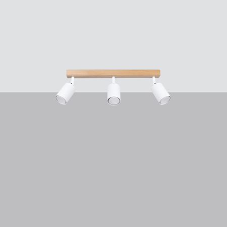 Lampa Sufitowa Oprawa Natynkowa SPOT TUBA Reflektor 3x GU10 Punktowa Ruchoma Tubularna Biała Brązowa Nowoczesna Verdo Sollux