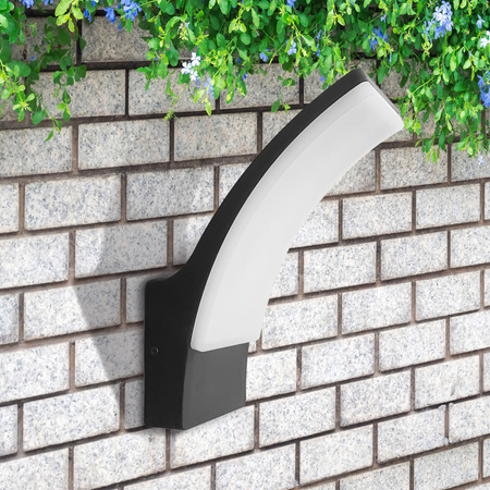 Kinkiet Ścienny LED Lampa Elewacyjna Zewnętrzna 12W 1600lm 4000K Neutralna 180° Czarny IP44 Amy Sanico Goldlux