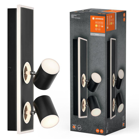 Lampa Sufitowa Ścienna LED Reflektor 2-Punktowy Dekoracyjny Ozdobny 29W Czarny LEDVANCE