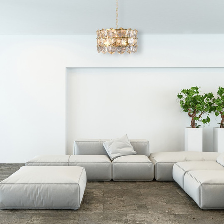 Lampa Sufitowa Żyrandol AUSTIN Złota 6xE14 Milagro