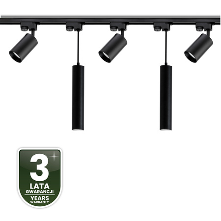 Zestaw Szyna Oświetleniowa Szynoprzewód 2m + 5x Reflektor Szynowy  GU10 Czarny LUMILED