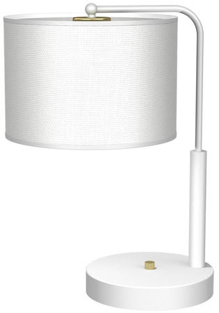 Lampka Biurkowa Stołowa ALBION Biała Tkanina 1xE27 Milagro