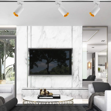 Łącznik Prosty z Zasilaniem Biały do Szynoprzewodów Szyn Jednofazowych LUMILED