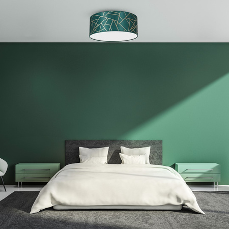 Plafon LED Lampa Sufitowa ZIGGY Zielona Złota Zielona 2xE27 Ø40cm Milagro