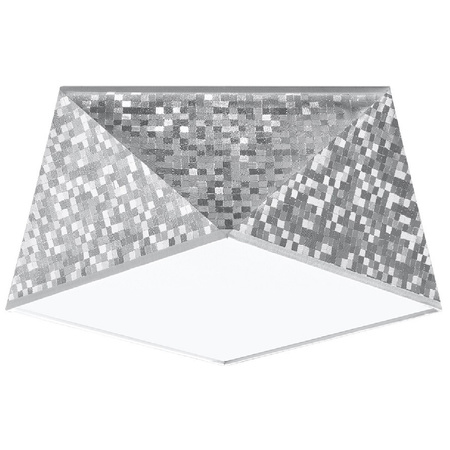 Lampa Sufitowa Plafon E27 Geometryczna Srebrna Nowoczesna Hexa Sollux