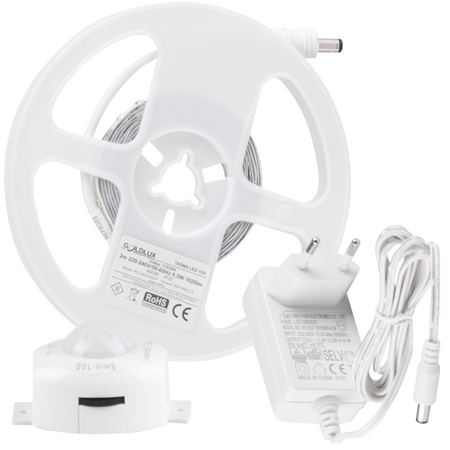 Taśma Pasek LED z Czujnikiem Ruchu i Zmierzchu 8.5W 1020lm 4000K Neutralna 220-240V Biała 2m Sanico Goldlux