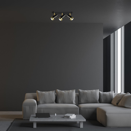 Lampa Sufitowa DANI Czarna Złota 3xGU10 Milagro
