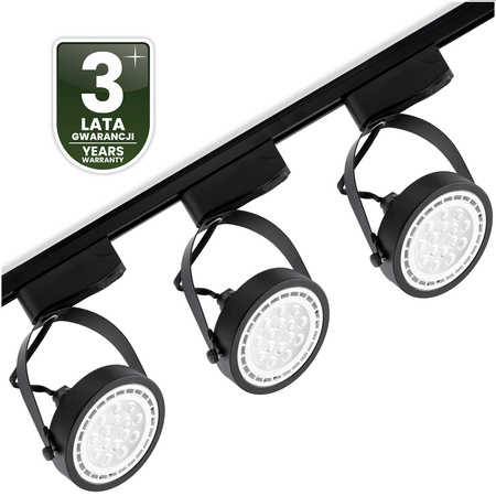 Zestaw Szyna Oświetleniowa Szynoprzewód 1,5m + 3x Reflektor Szynowy GU10 AR111 VICTUS Czarny