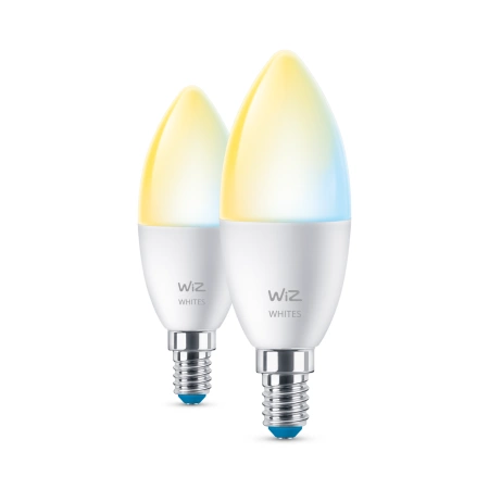 2x Żarówka LED E14 Świeczka C37 4.9W = 40W 470lm 2700-6500K TW Inteligentna SMART WiFi Bluetooth Aplikacja WiZ