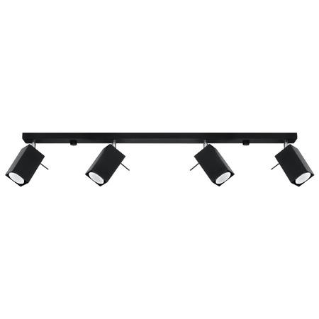 Lampa Sufitowa Oprawa Natynkowa 4x GU10 SPOT TUBA Reflektor Ruchoma Minimalistyczna Kwadratowa Czarna Nowoczesna Merida Sollux