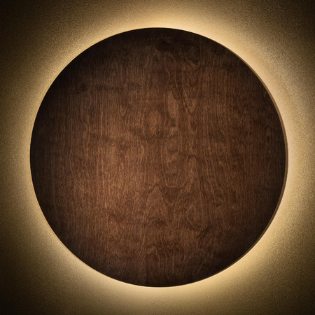 Kinkiet Ścienny Lampa Natynkowa LED 16W 290lm 3000K Ciepła Brązowa Skandynawska RING TIMBER LED XL 11292 Nowodvorski
