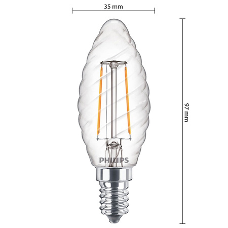 Żarówka LED E14 BW35 2W = 25W 250lm 2700K Ciepła Filament PHILIPS