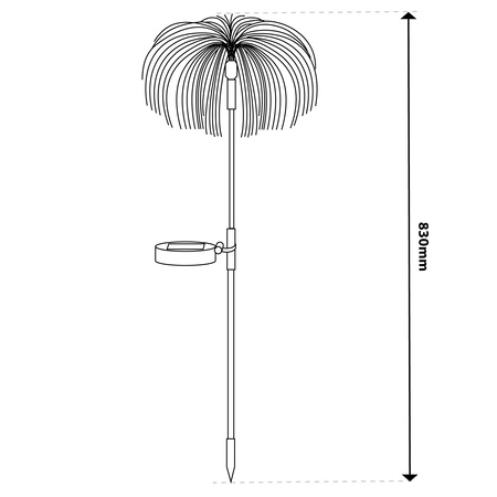 Lampa Solarna Ogrodowa LED Wbijana Ozdobna Zewnętrzna Meduza Dmuchawiec IP44