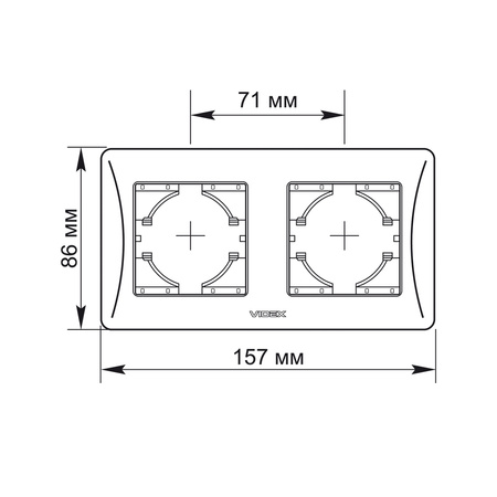 Ramka Pozioma do Gniazdek Podwójna Natynkowa Biała BINERA VIDEX