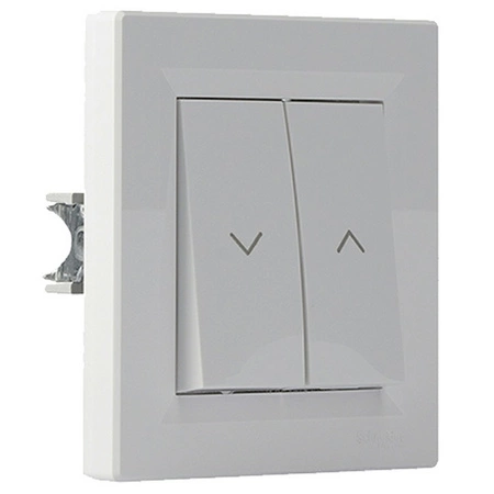 Włącznik Żaluzjowy Roletowy z Ramką Podwójny Asfora Biały