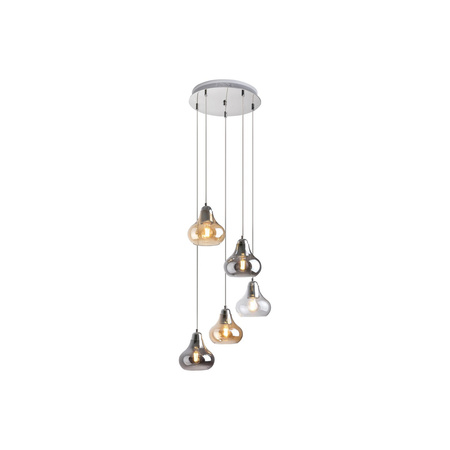 Lampa Wisząca Sufitowa 5x E27 Chrom Nowoczesny Jezabel Rabalux