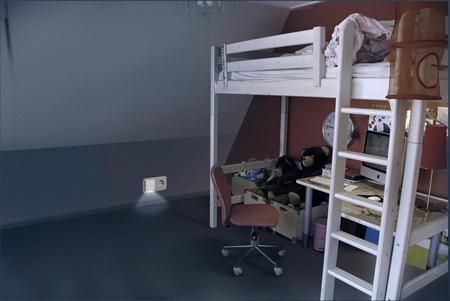 Lampka Nocna LED ORIENTACYJNA LUNETTA SLIM Biała 0,30W 3lm 3000K IP20 Ledvance