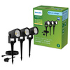 3x Lampa Ogrodowa Reflektor LED 1.5W 180lm 2700K Czarna Reuel Ultra Efficient Philips