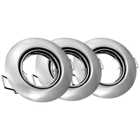 Zestaw 3x Oprawa halogenowa ruchoma GOLDLUX (Polux) okrągła nikiel + żarówka LED GU10 3,5W