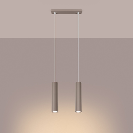 Lampa Wisząca Sufitowa 2x GU10 Aluminiowa Taupe Karbon Deep Space SL.1773 Sollux