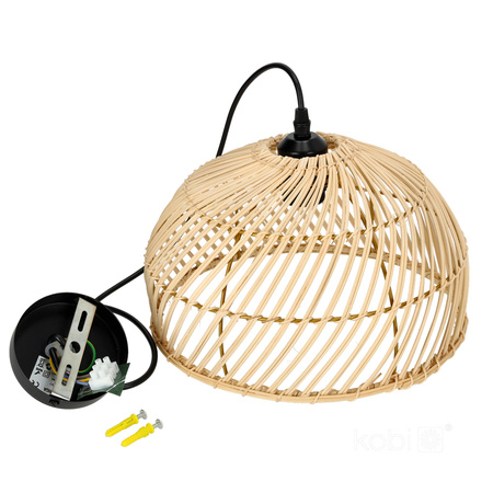 Lampa Wisząca Dekoracyjna Zwis Bambusowa E27 Riga Kobi
