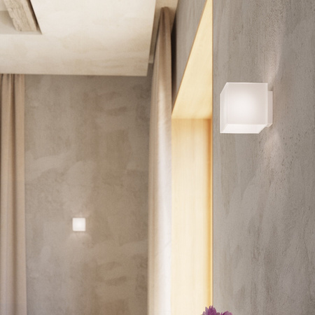 Lampa Ścienna Kinkiet Kostka G9 Kwadratowa Biała Nowoczesna Rico Sollux