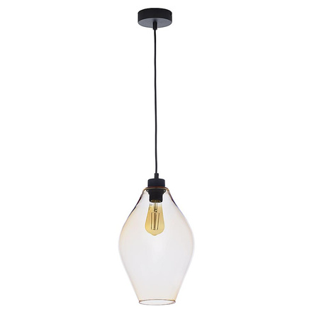 Lampa Sufitowa Wisząca TULON Zwis Czarno-Bursztynowa Szklana Nowoczesna E27 4191 TK Lighting