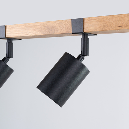 Lampa Sufitowa Oprawa Natynkowa SPOT TUBA Reflektor 3x GU10 Tubularna Czarna Brązowa Skandynawska Fager Sollux