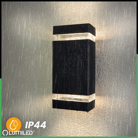 Lampa Ogrodowa Kinkiet Elewacyjny góra dół GU10 Czarny Aluminium HEDERA LUMILED