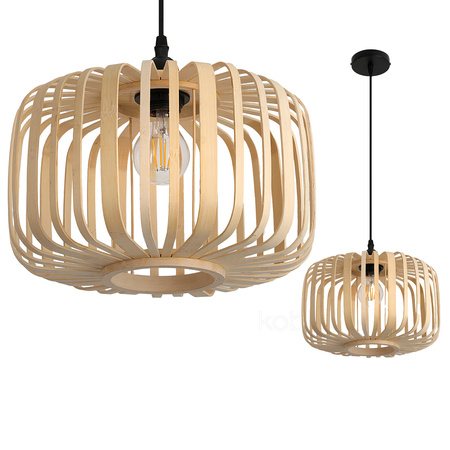 Lampa Wisząca Dekoracyjna Zwis Bambusowa E27 Boho Badingo Kobi