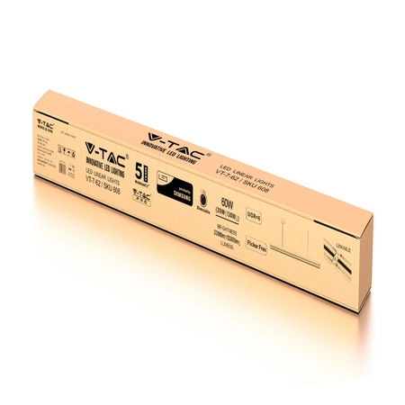 Oprawa LED Liniowa 60W 4000K Wisząca Biała Ściemnialna Samsung Chip VT-7-62 V-TAC - 5 Lat Gwarancji