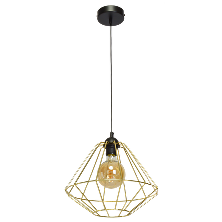 Lampa wisząca LUPO 1xE27 Geometryczny Kształt Loft Czarna Złota MLP6270 Milagro Metal