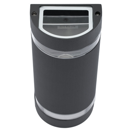 Kinkiet ogrodowy elewacyjny podwójny HANA Okrągła LED 2x GU10 Aluminium czarna IP54