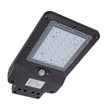 Lampa Ogrodowa Zewnętrzna Solarna STREET LED IP65 8W 850lm Czujnik Czarna Eko-Light